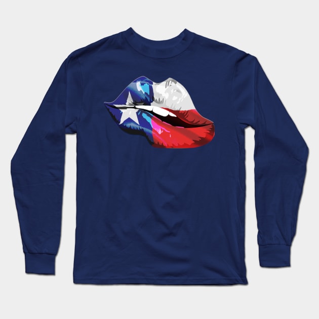 Sexy Texas Lips Long Sleeve T-Shirt by TexasTeez